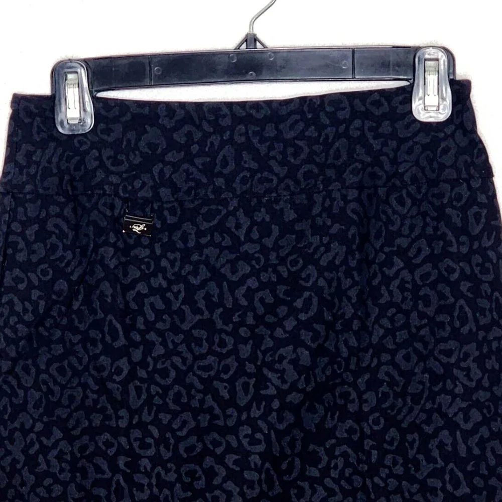 Lisette Animal Print Bodycon Pencil Midi Skirt Size 0 Stretch Black Gray